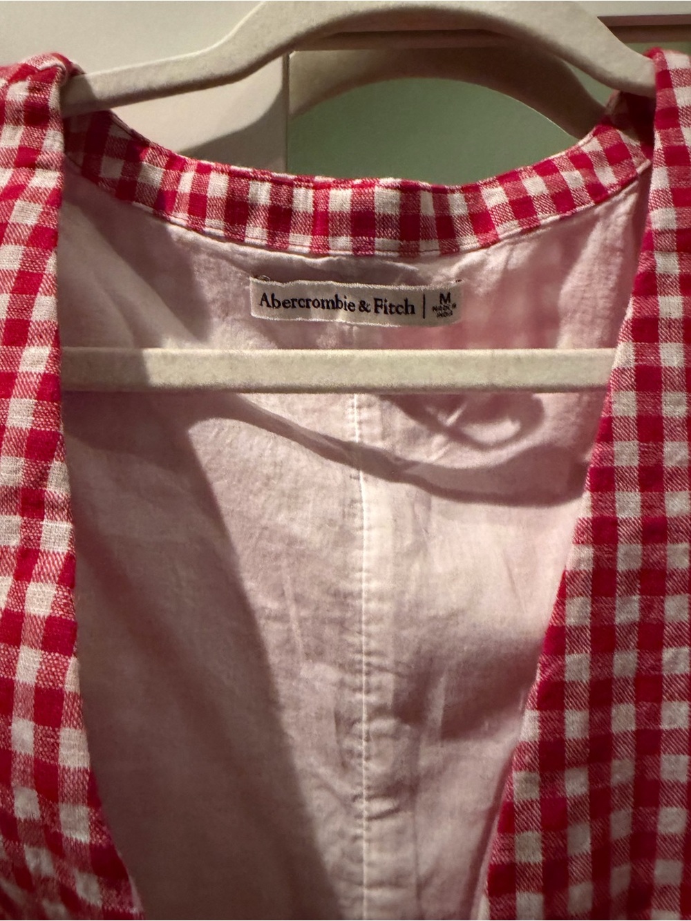 Abercrombie Red Gingham Lace-Up Mini Dress - Picture 4 of 7